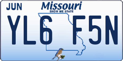 MO license plate YL6F5N