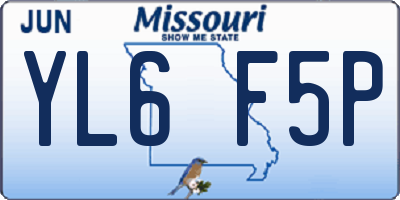 MO license plate YL6F5P