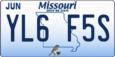 MO license plate YL6F5S
