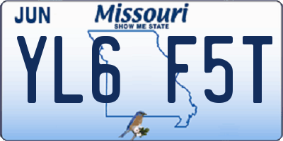 MO license plate YL6F5T