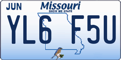 MO license plate YL6F5U