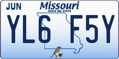 MO license plate YL6F5Y