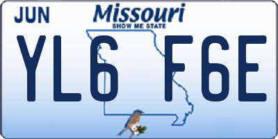 MO license plate YL6F6E