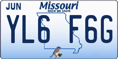 MO license plate YL6F6G