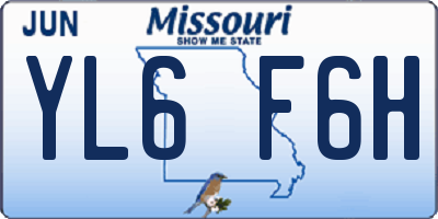MO license plate YL6F6H
