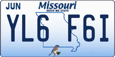 MO license plate YL6F6I