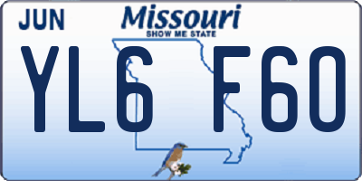 MO license plate YL6F6O