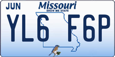 MO license plate YL6F6P