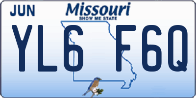MO license plate YL6F6Q