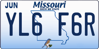 MO license plate YL6F6R
