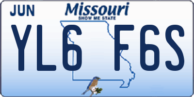 MO license plate YL6F6S