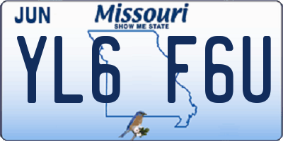 MO license plate YL6F6U