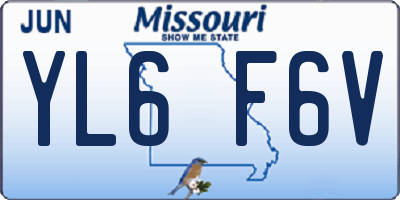 MO license plate YL6F6V