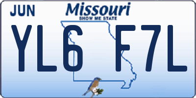 MO license plate YL6F7L