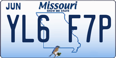 MO license plate YL6F7P