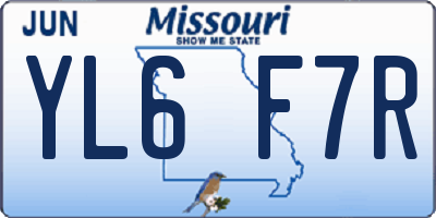 MO license plate YL6F7R