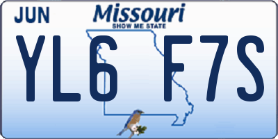 MO license plate YL6F7S