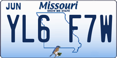 MO license plate YL6F7W