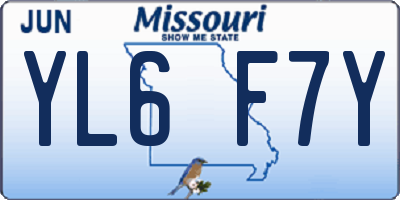 MO license plate YL6F7Y