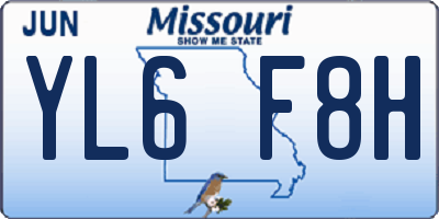 MO license plate YL6F8H