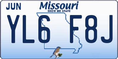 MO license plate YL6F8J