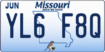 MO license plate YL6F8Q