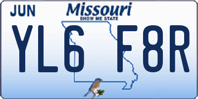 MO license plate YL6F8R