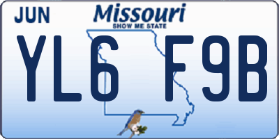 MO license plate YL6F9B