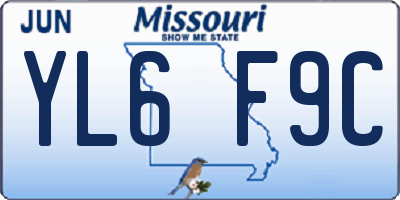 MO license plate YL6F9C