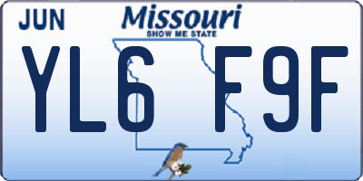 MO license plate YL6F9F