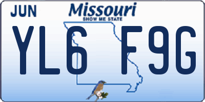 MO license plate YL6F9G