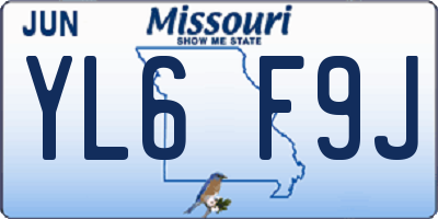MO license plate YL6F9J