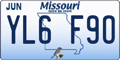 MO license plate YL6F9O