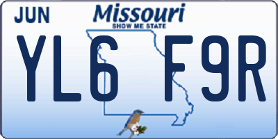 MO license plate YL6F9R
