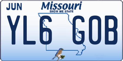 MO license plate YL6G0B