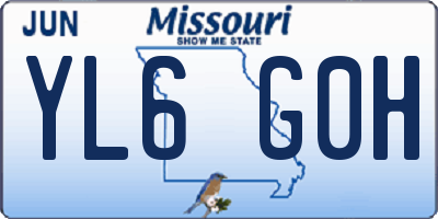 MO license plate YL6G0H