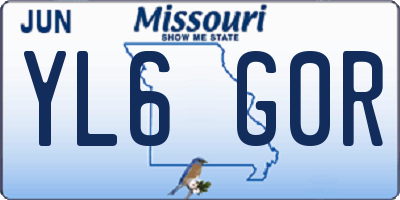 MO license plate YL6G0R