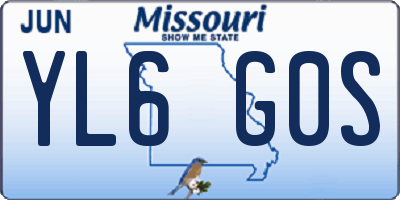 MO license plate YL6G0S