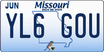 MO license plate YL6G0U