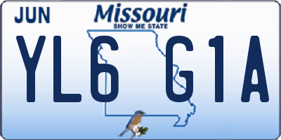 MO license plate YL6G1A