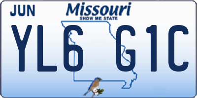 MO license plate YL6G1C