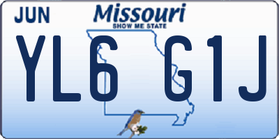 MO license plate YL6G1J