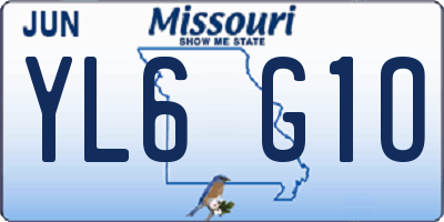 MO license plate YL6G1O