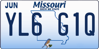 MO license plate YL6G1Q
