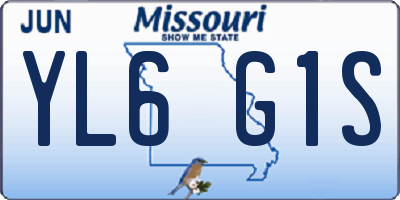 MO license plate YL6G1S
