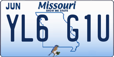 MO license plate YL6G1U