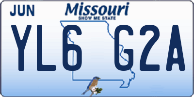 MO license plate YL6G2A