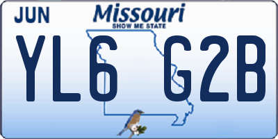 MO license plate YL6G2B