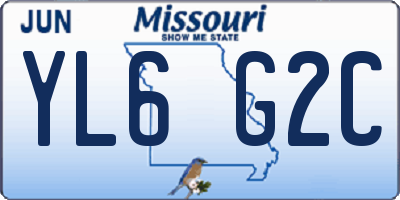 MO license plate YL6G2C