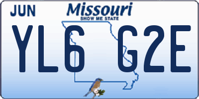MO license plate YL6G2E